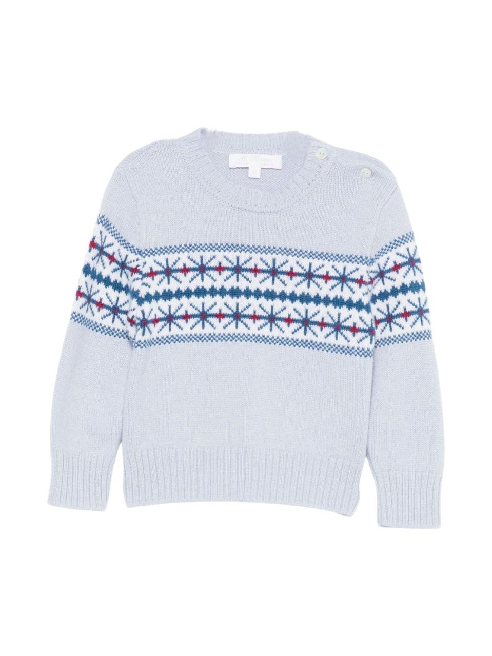 Maglione per neonato Mariella Ferrari azzurro con decorazione ricamata - Rubino Kids