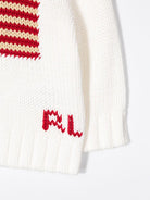 Maglione per neonato Polo Ralph Lauren Kids bianco con bandiera americana - Rubino Kids