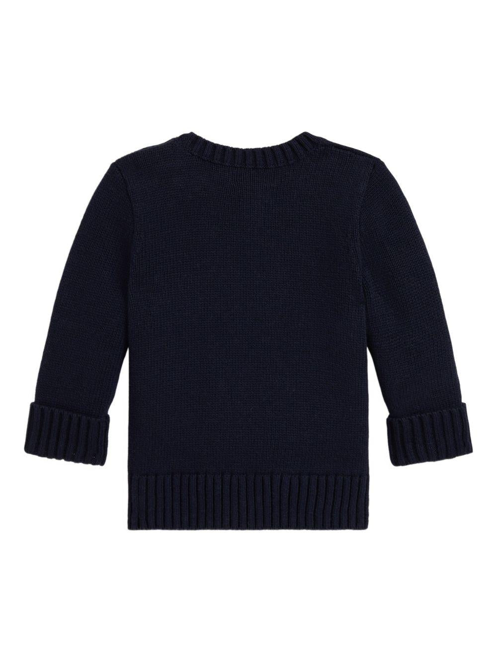 Maglione per neonato Polo Ralph Lauren Kids blu con motivo cane - Rubino Kids