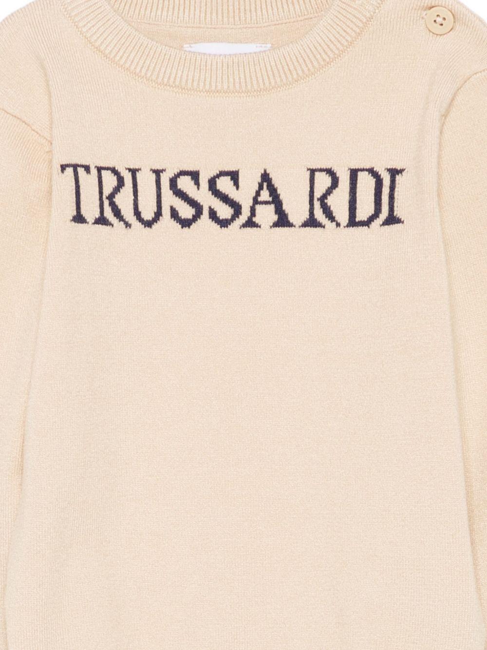 Maglione per neonato TRUSSARDI JUNIOR beige con intarsio - Rubino Kids