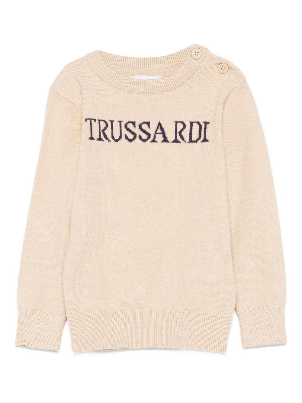 Maglione per neonato TRUSSARDI JUNIOR beige con intarsio - Rubino Kids