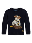 Maglione per Polo Ralph Lauren Kids blu con motivo cane - Rubino Kids