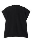 Mantella per bambina Burberry Kids nero a quadri con applicazione logo - Rubino Kids