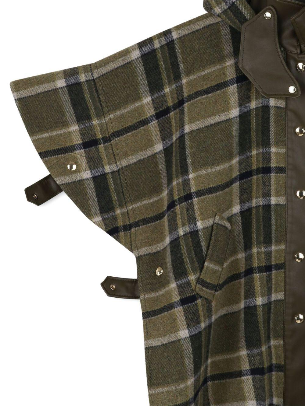 Mantella per bambina Chloé Kids verde con design a quadri - Rubino Kids