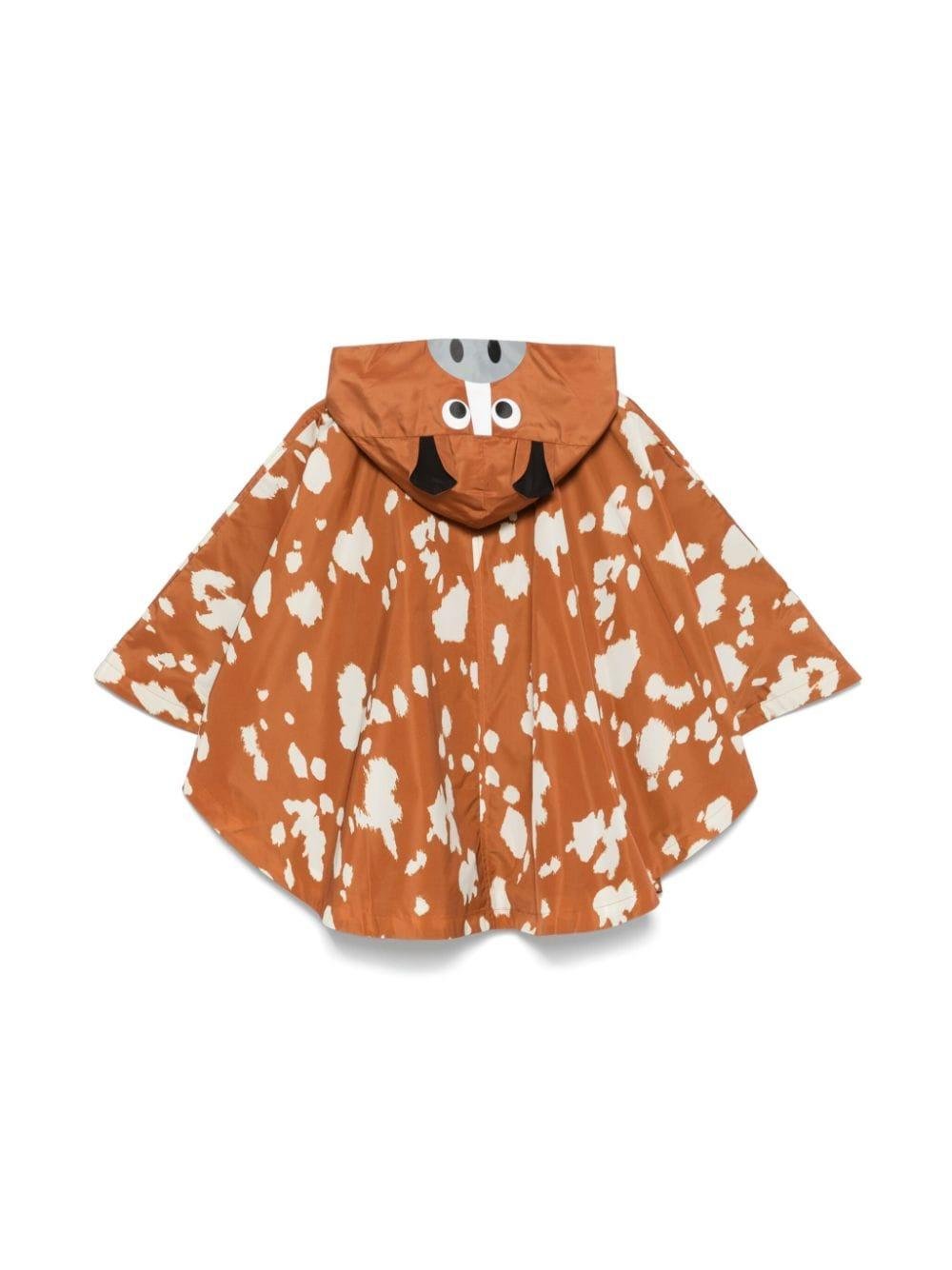 Mantella per bambina Stella McCartney Kids arancione con stampa all over - Rubino Kids
