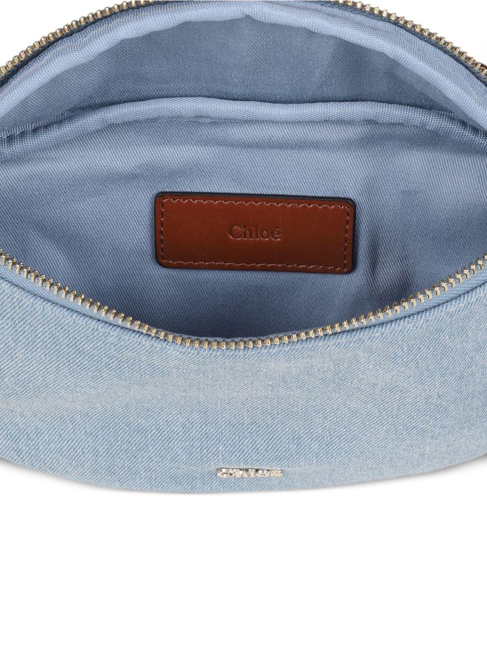 Marsupio per bambina Chloé Kids azzurro con placca con logo - Rubino Kids