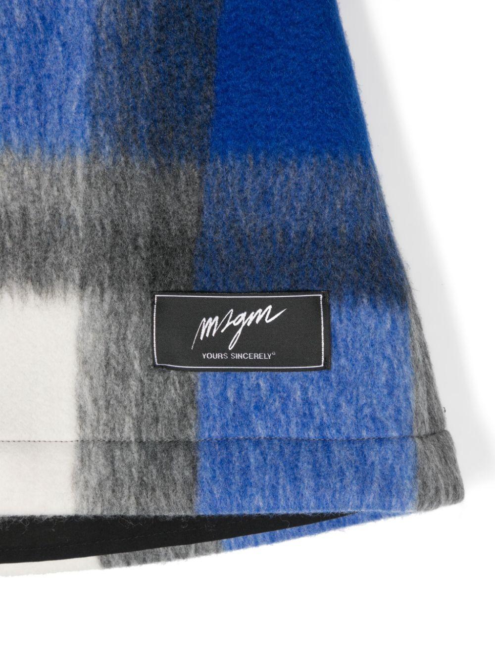 Minigonna a quadri blu/grigio per bambina MSGM Kids - Rubino Kids