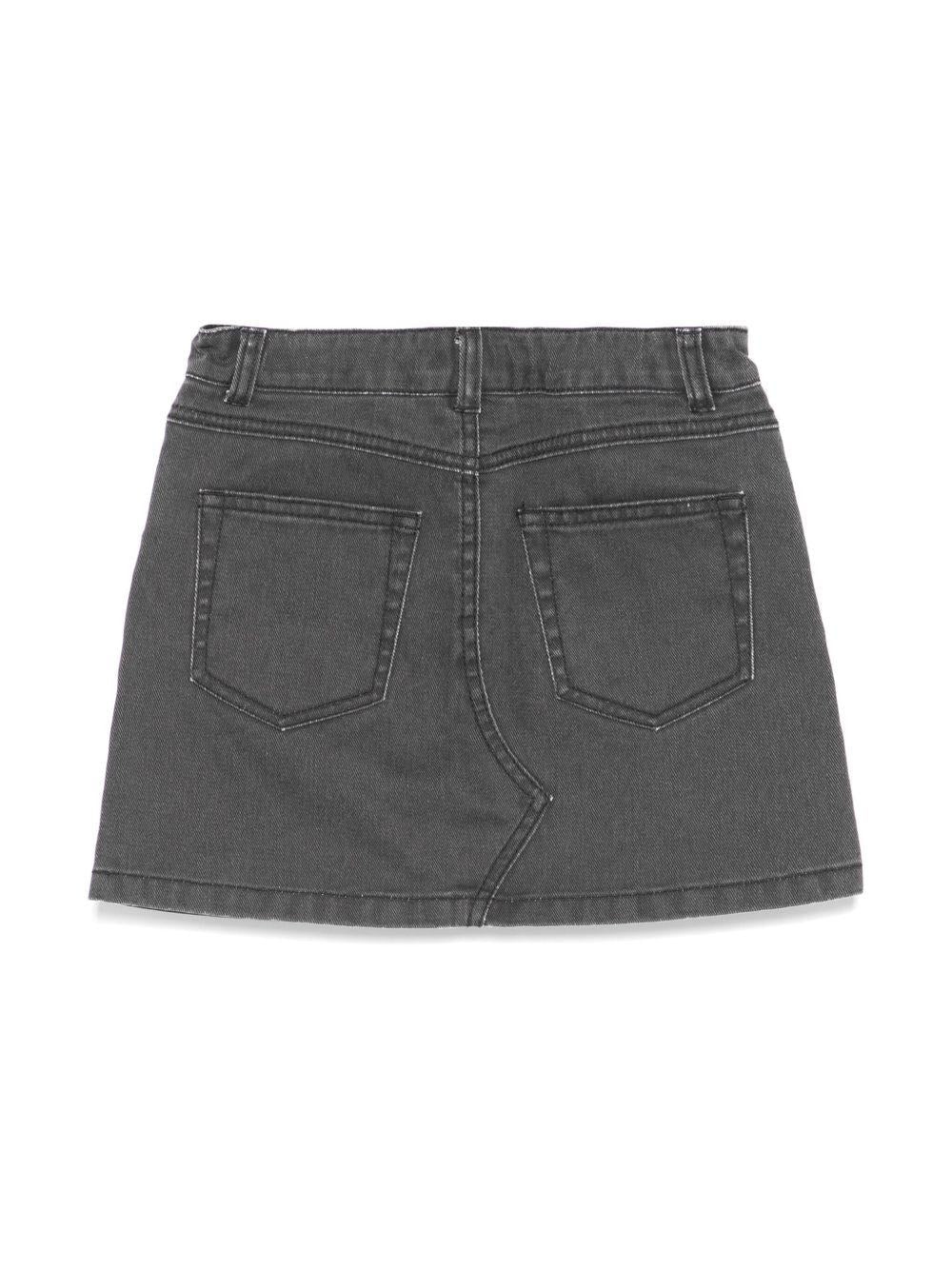 Minigonna denim per bambina Moschino Kids nero con passanti - Rubino Kids