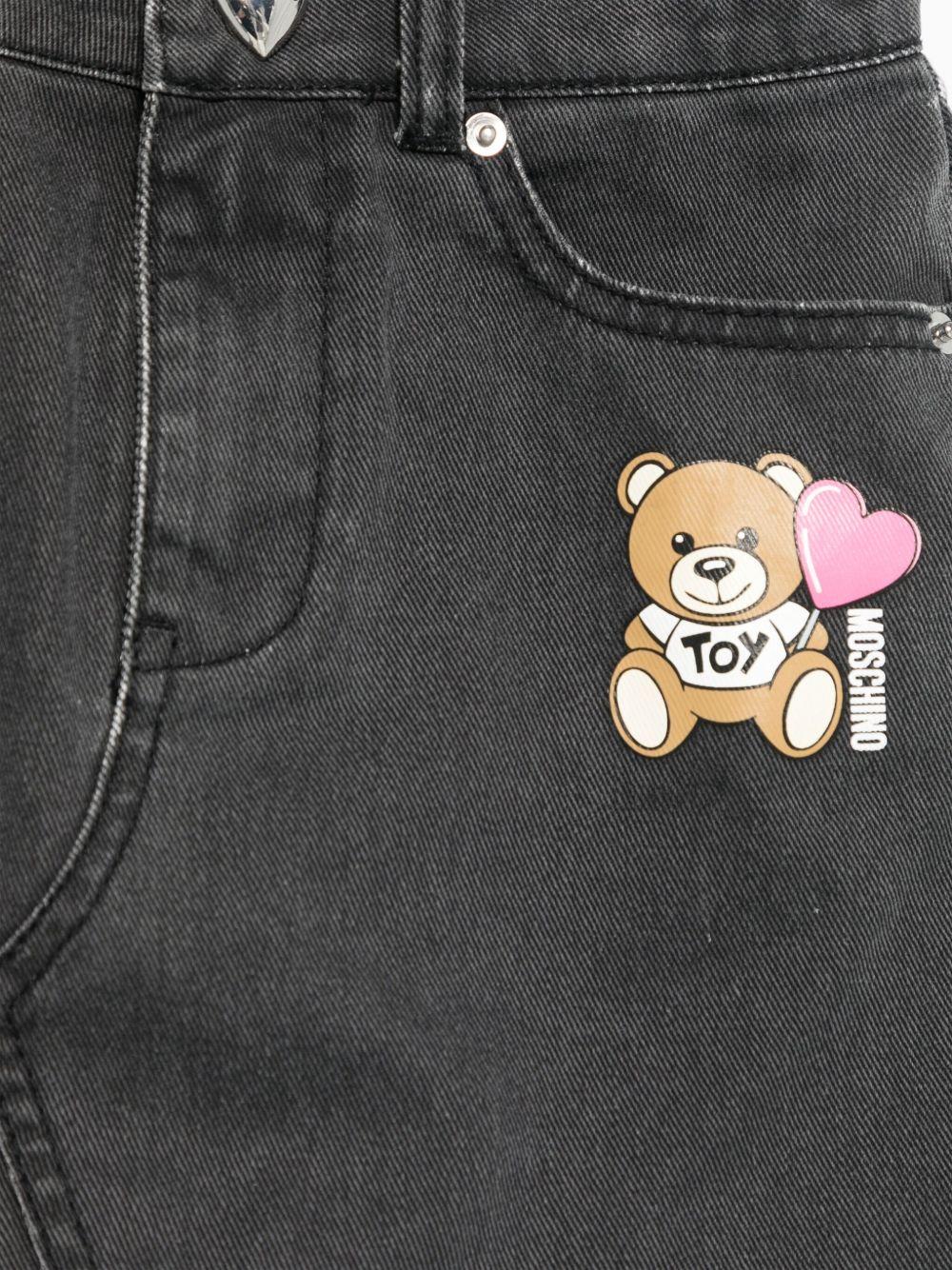 Minigonna denim per bambina Moschino Kids nero con passanti - Rubino Kids