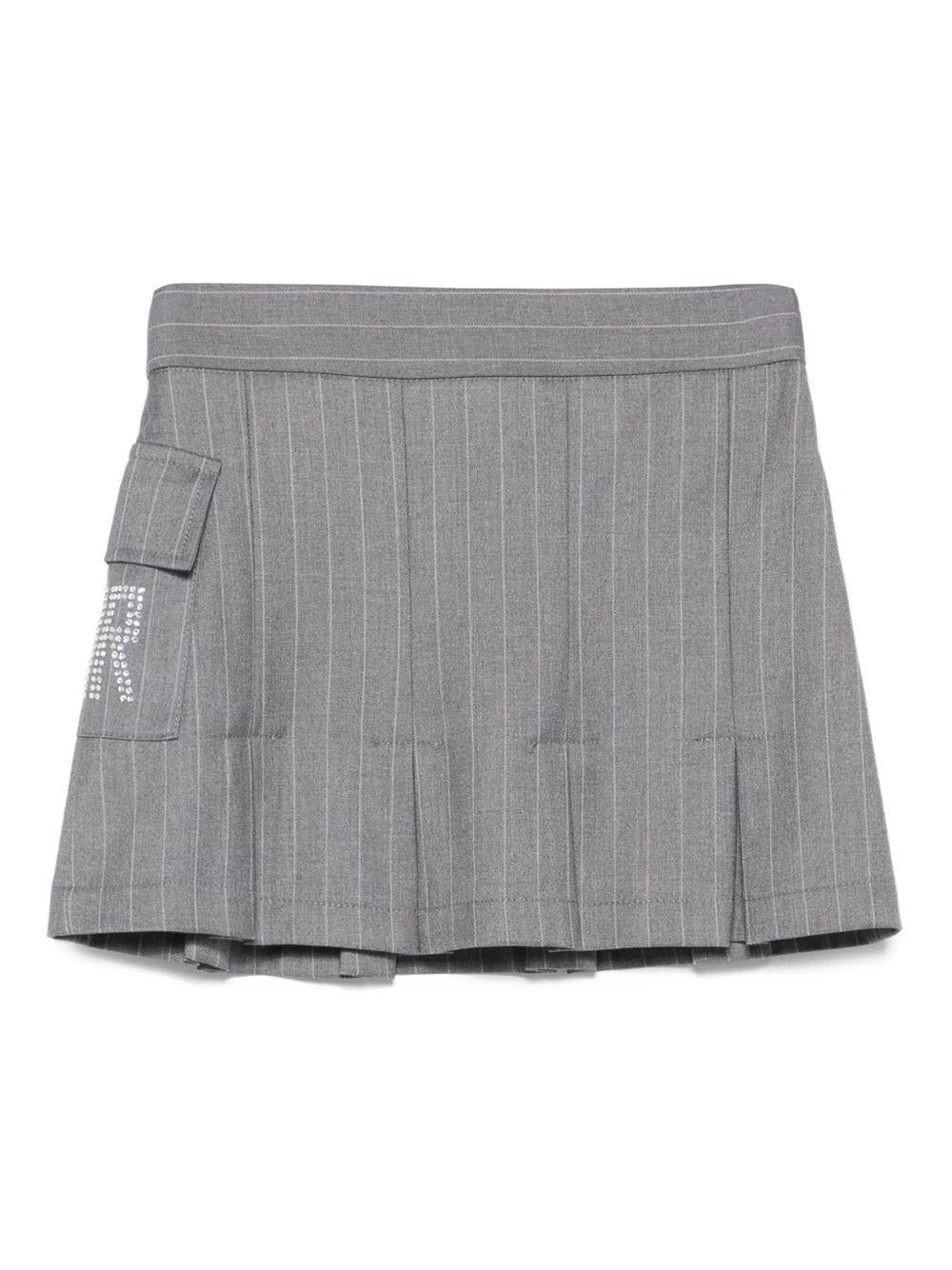 Minigonna per bambina John Richmond Junior grigio gessata plissettata - Rubino Kids