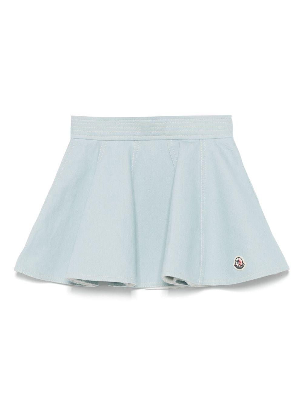 Minigonna per bambina Moncler Enfant azzurro modello svasato - Rubino Kids