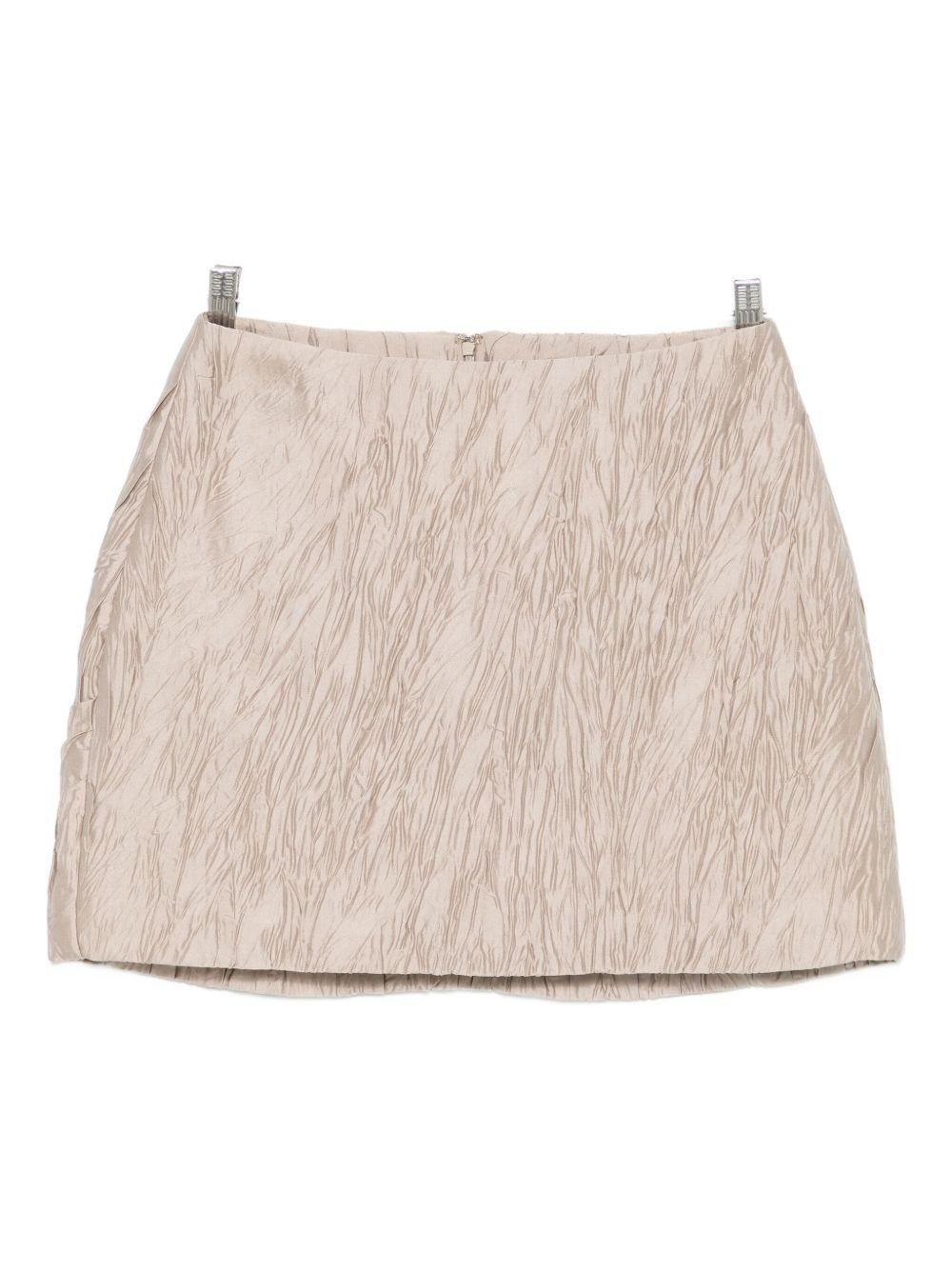 Minigonna per donna Alysi grigia con effetto texturizzato e chiusura con zip - Rubino Kids