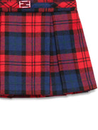 Minigonna per neonata Fendi Kids rosso con motivo a quadri - Rubino Kids