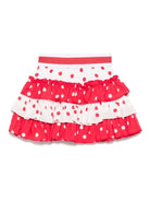 Minigonna per neonata Monnalisa bianco a pois con dettagli con ruches - Rubino Kids