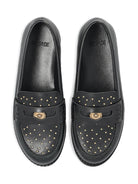 Mocassini Medusa per bambino Versace Kids neri con borchie color oro - Rubino Kids