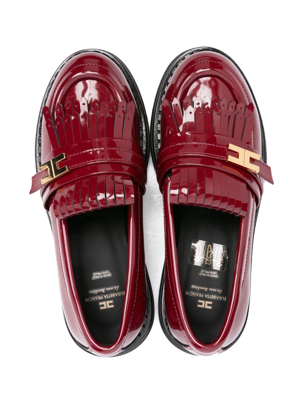 Mocassini per bambina Elisabetta Franchi La Mia Bambina rosso con dettagli con frange - Rubino Kids