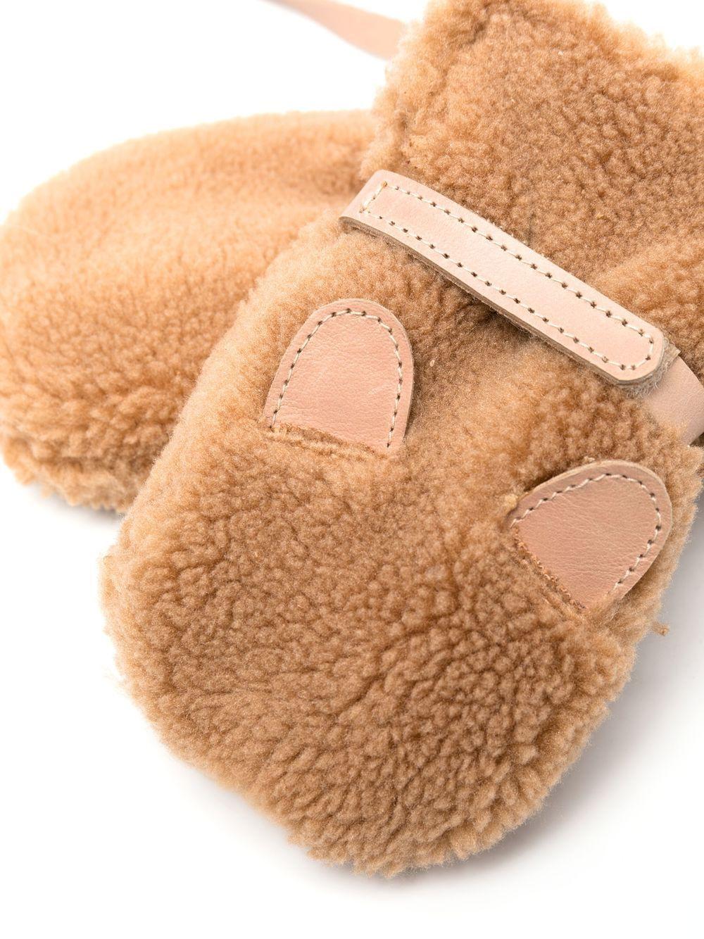 Muffole per neonati Donsje beige con dettaglio shearling - Rubino Kids