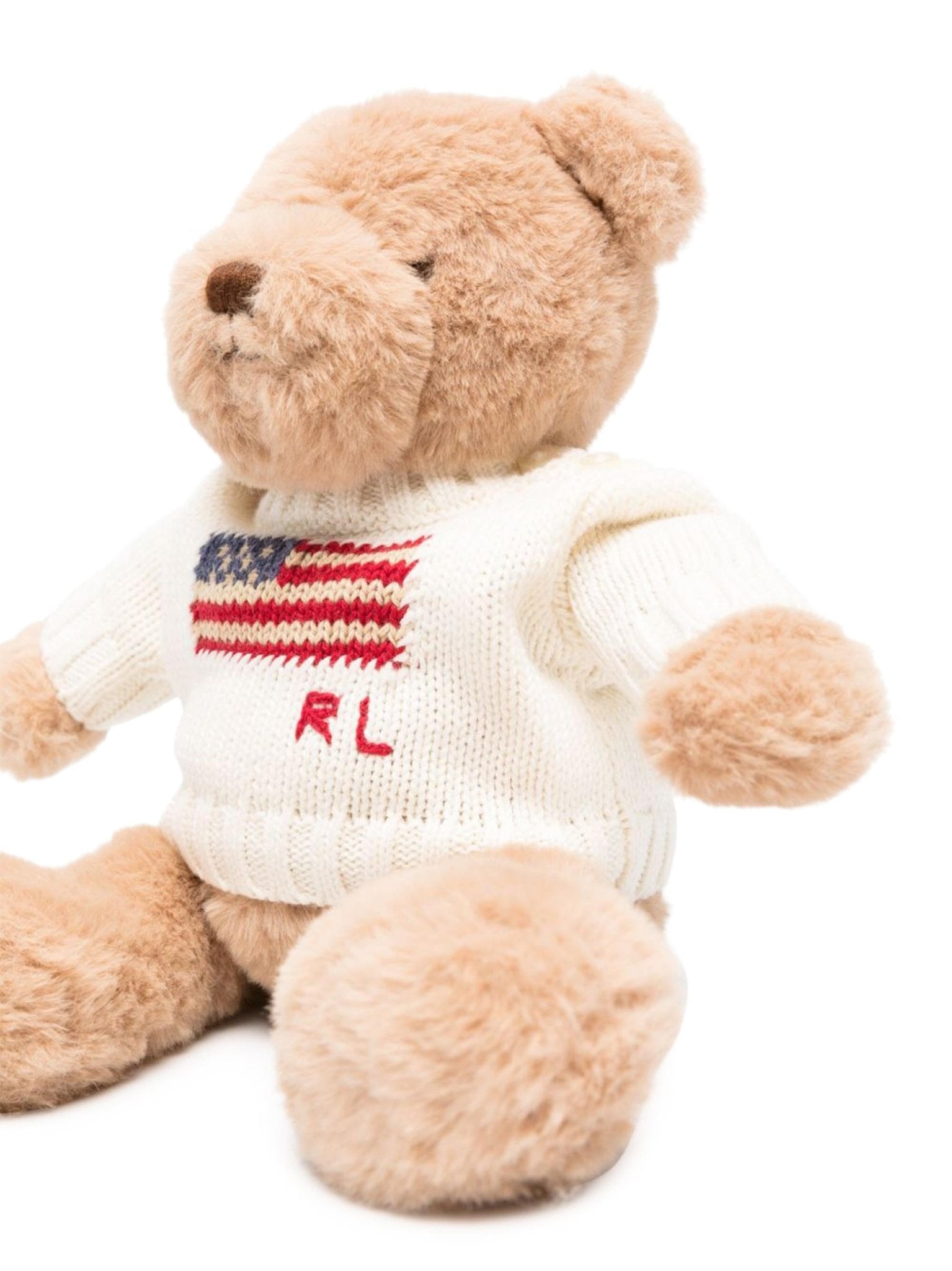 Orsetto Flag per bambini Polo Ralph Lauren Kids bianco con logo intarsiato - Rubino Kids