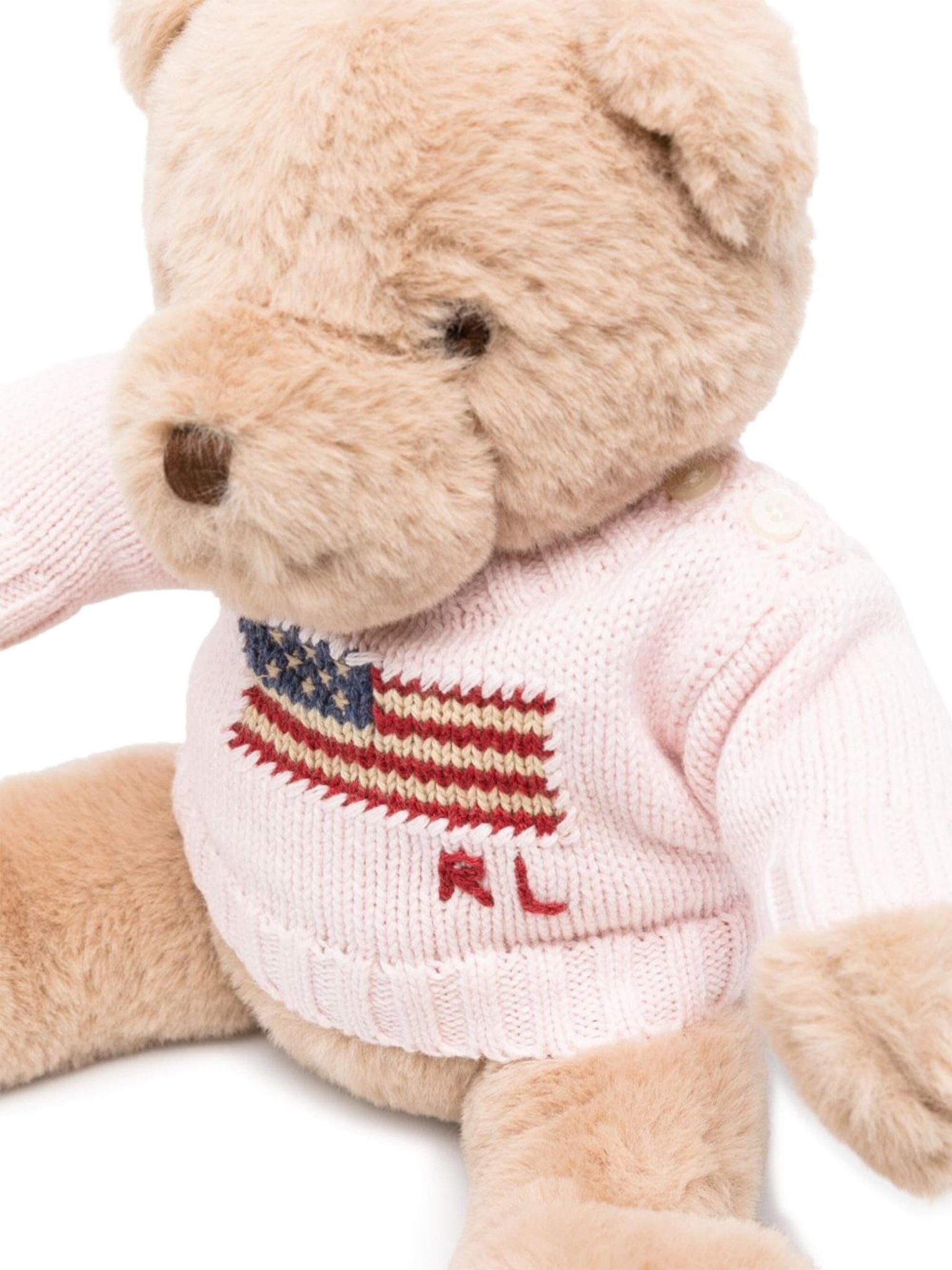 Orsetto Flag per bambini Polo Ralph Lauren Kids rosa con logo intarsiato - Rubino Kids