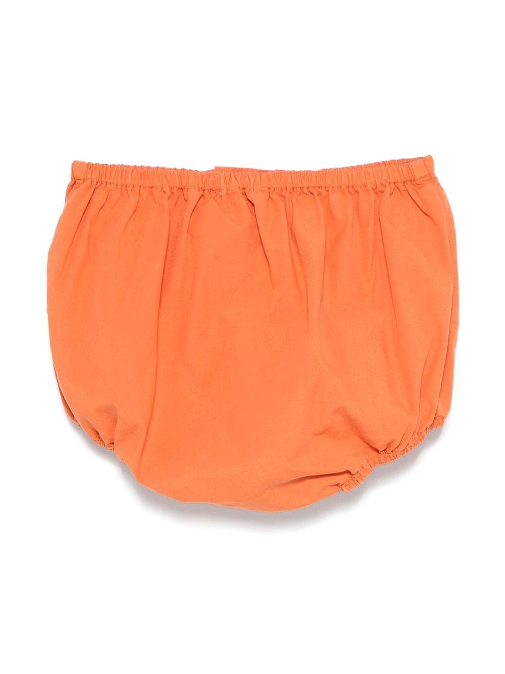 Pantaloncini in cotone per neonata Bonpoint arancione con vita elasticizzata - Rubino Kids