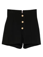 Pantaloncini per bambina Balmain Kids neri a vita alta con bottoni - Rubino Kids
