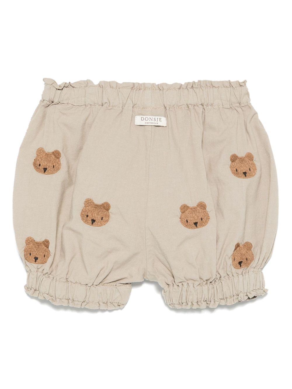 Pantaloncini per neonato Donsje Carson beige con ricamo all - over - Rubino Kids