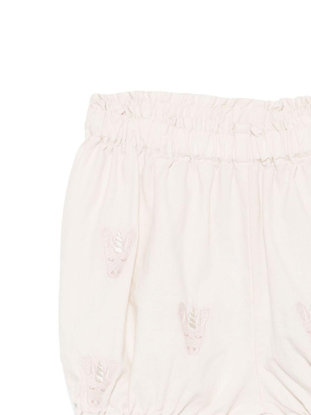 Pantaloncini per neonato Donsje Carson beige con ricamo all - over - Rubino Kids
