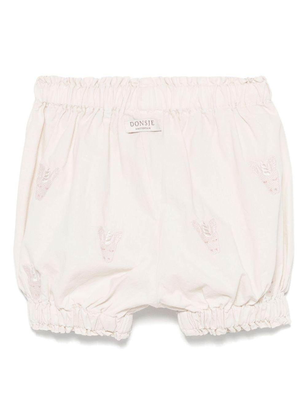 Pantaloncini per neonato Donsje Carson beige con ricamo all - over - Rubino Kids