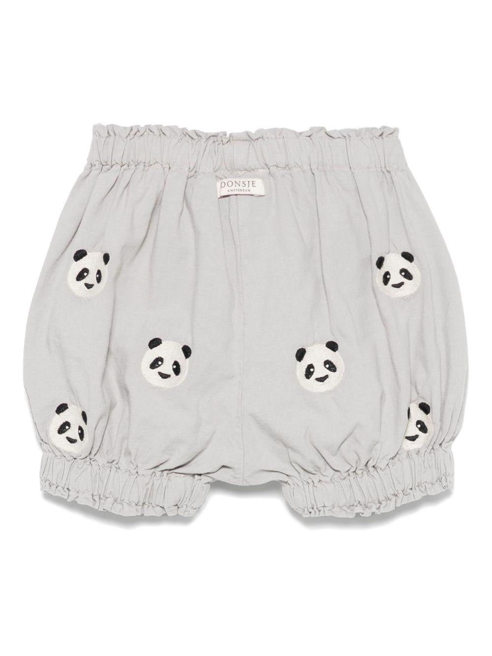 Pantaloncini per neonato Donsje Carson grigio con ricamo all - over - Rubino Kids