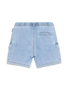 Pantaloncini ricamati Teddy Bear per neonata Moschino Kids blu con elastico in vita - Rubino Kids