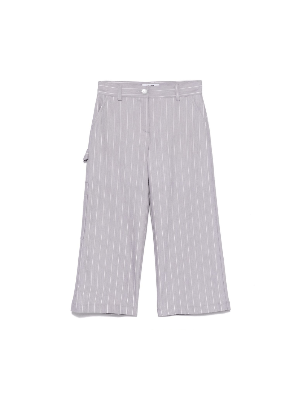 Pantaloni a righe per bambina MSGM Kids grigio con passanti - Rubino Kids