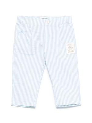 Moschino Kids baby boy's light blue striped trousers with belt loops