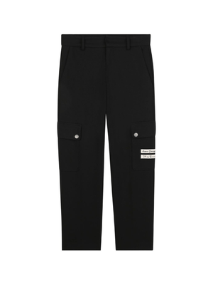 Givenchy Kids black cargo trousers with logo application