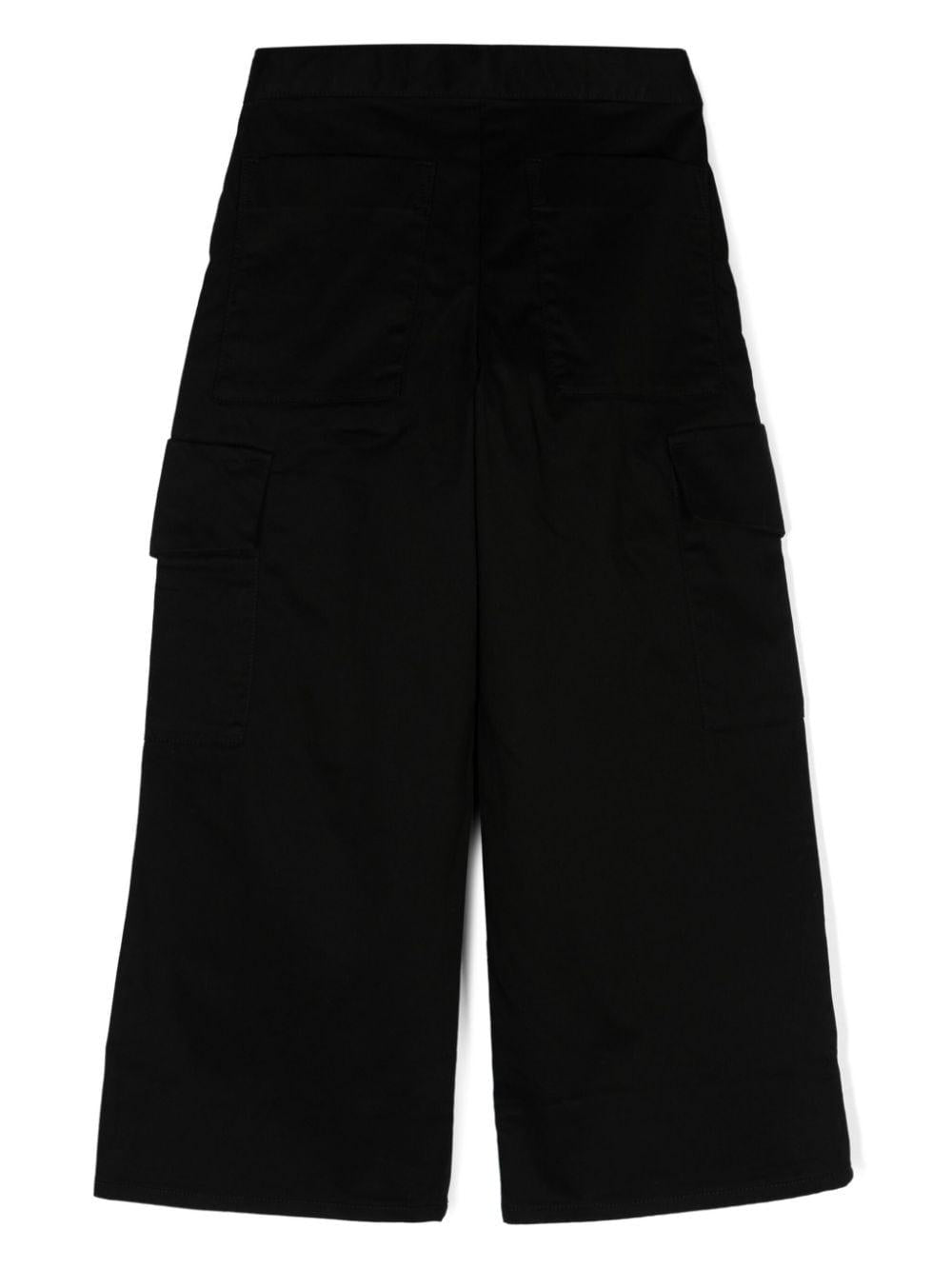 Pantaloni cargo per bambina Calvin Klein Kids nero a gamba larga - Rubino Kids