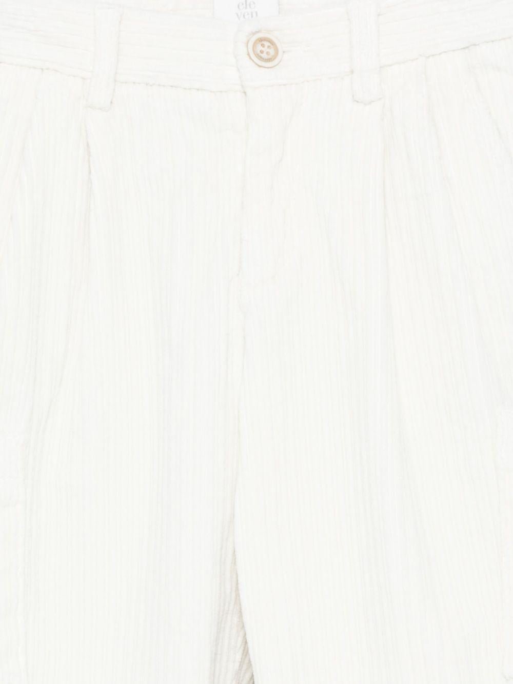 Pantaloni cargo per bambino Eleventy Kids bianchi con chiusura frontale con bottoni - Rubino Kids