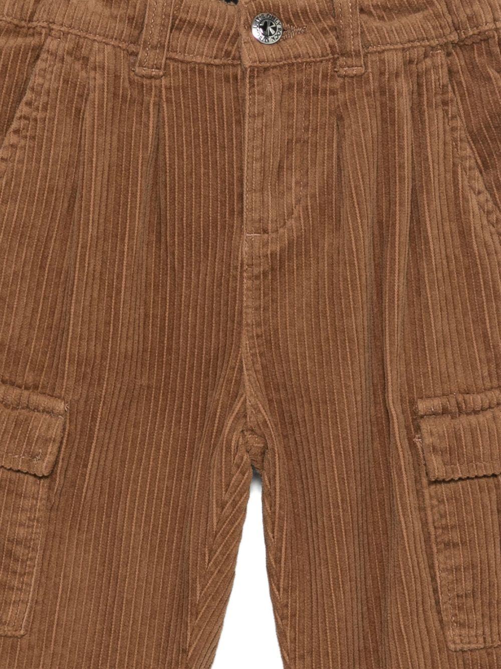 Pantaloni cargo per bambino John Richmond Junior marroni con chiusura con bottoni - Rubino Kids