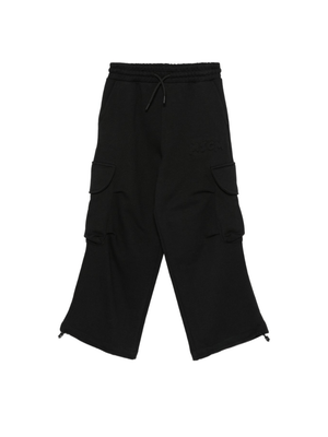 MSGM Kids black drawstring cargo pants for boys