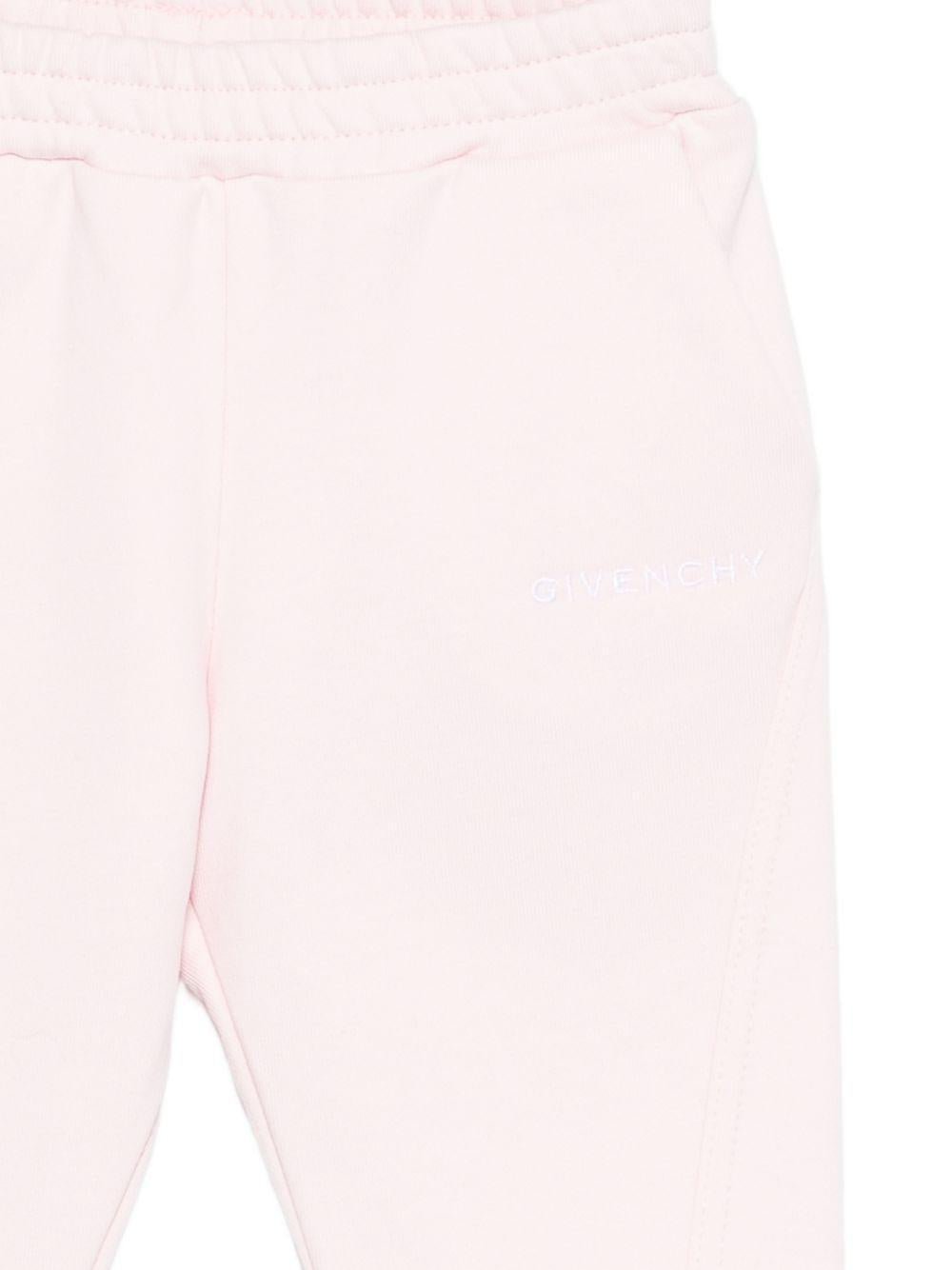 Pantaloni da neonata Givenchy Kids rosa con dettaglio logo - Rubino Kids