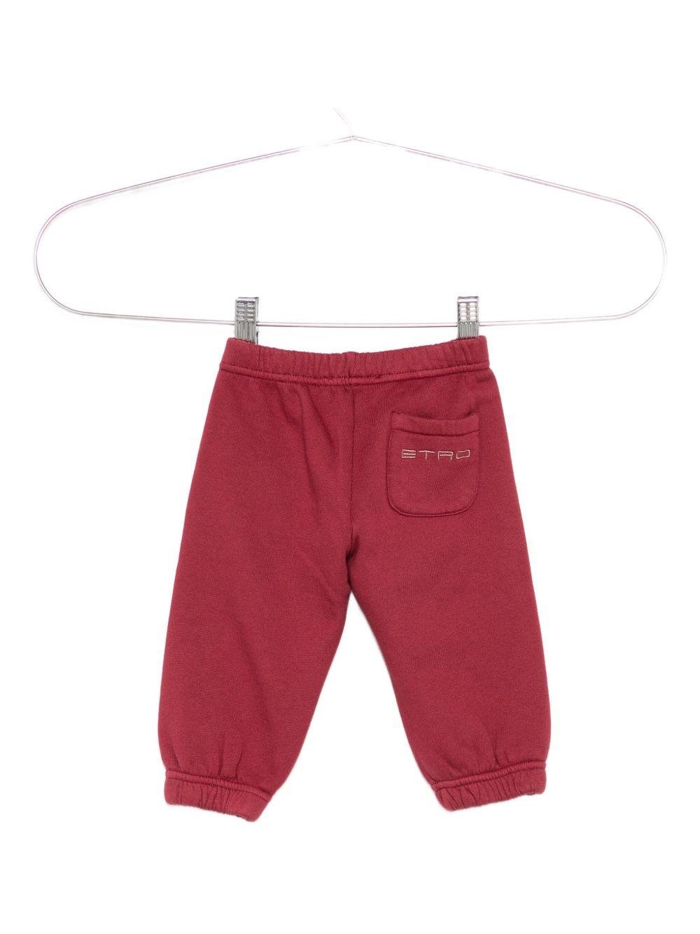 Pantaloni da tuta per neonato ETRO KIDS rossi con logo ricamato - Rubino Kids