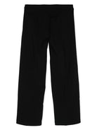 Pantaloni dritti per bambina Moschino Kids nero con bottoni color oro - Rubino Kids