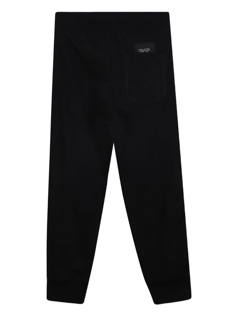Pantaloni dritti per bambina The Marc Jacobs Kids nero in cotone biologico - Rubino Kids