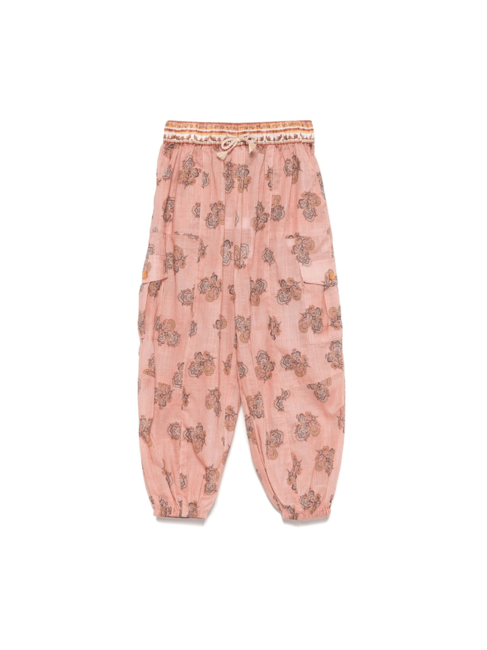Pantaloni elasticizzati per bambina ZIMMERMANN Kids rosa con stampa floreale - Rubino Kids