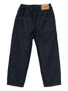 Pantaloni gessati per bambino Bobo Choses blu con logo ricamato - Rubino Kids