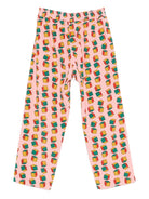 Pantaloni per bambina Bobo Choses rosa con stampa a dadi - Rubino Kids