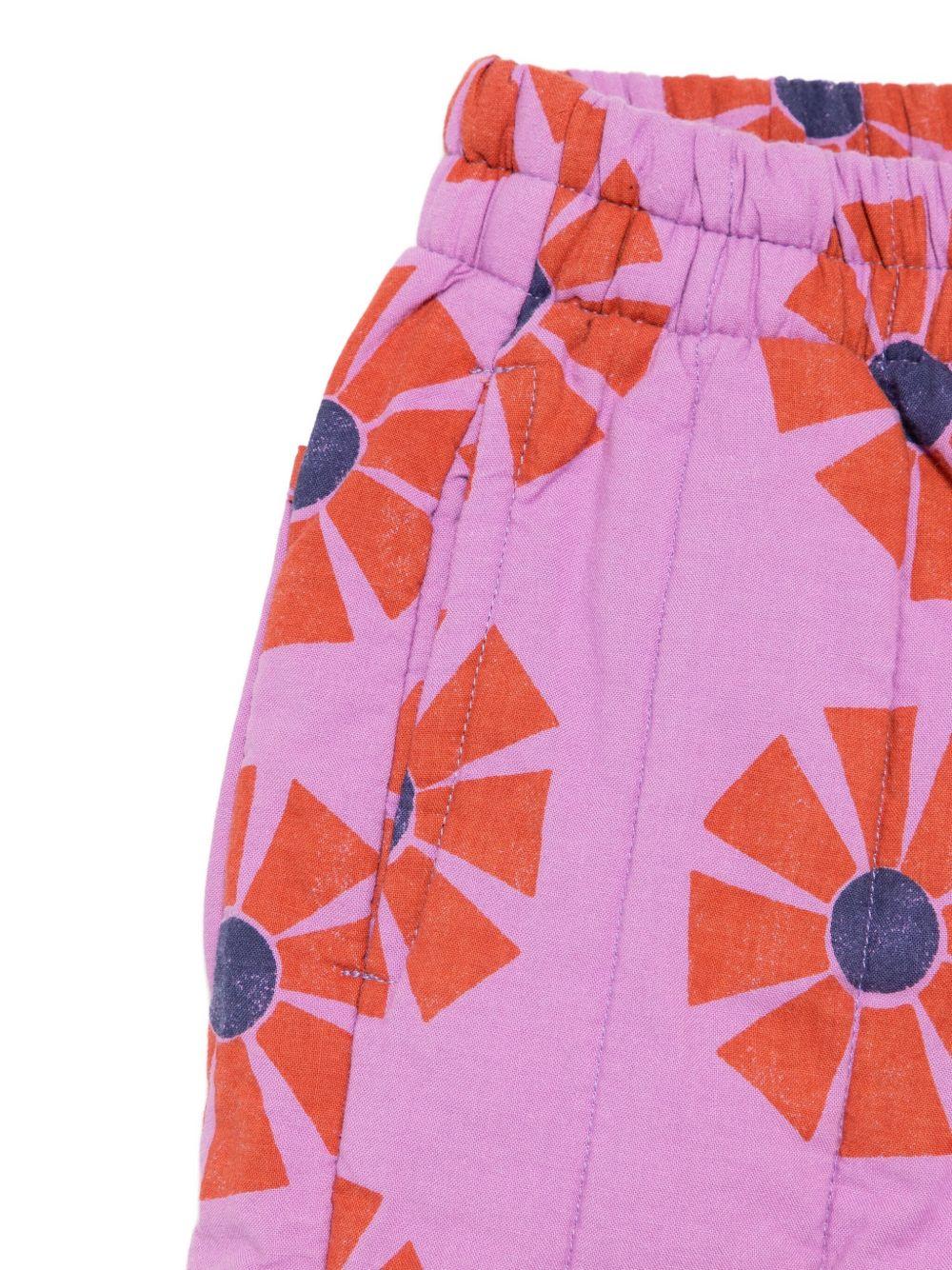 Pantaloni per bambina Bobo Choses rosa con stampa a fiori - Rubino Kids