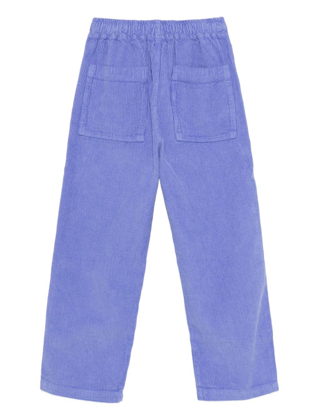 Pantaloni per bambina Bobo Choses viola con logo ricamato - Rubino Kids