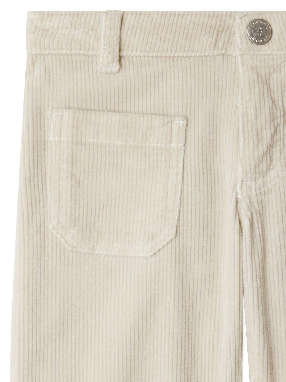 Pantaloni per bambina Bonpoint bianco in velluto a coste - Rubino Kids