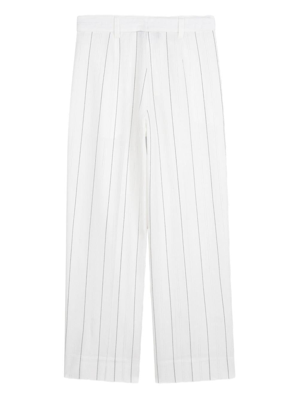 Pantaloni per bambina DKNY Kids bianchi con design gessato - Rubino Kids