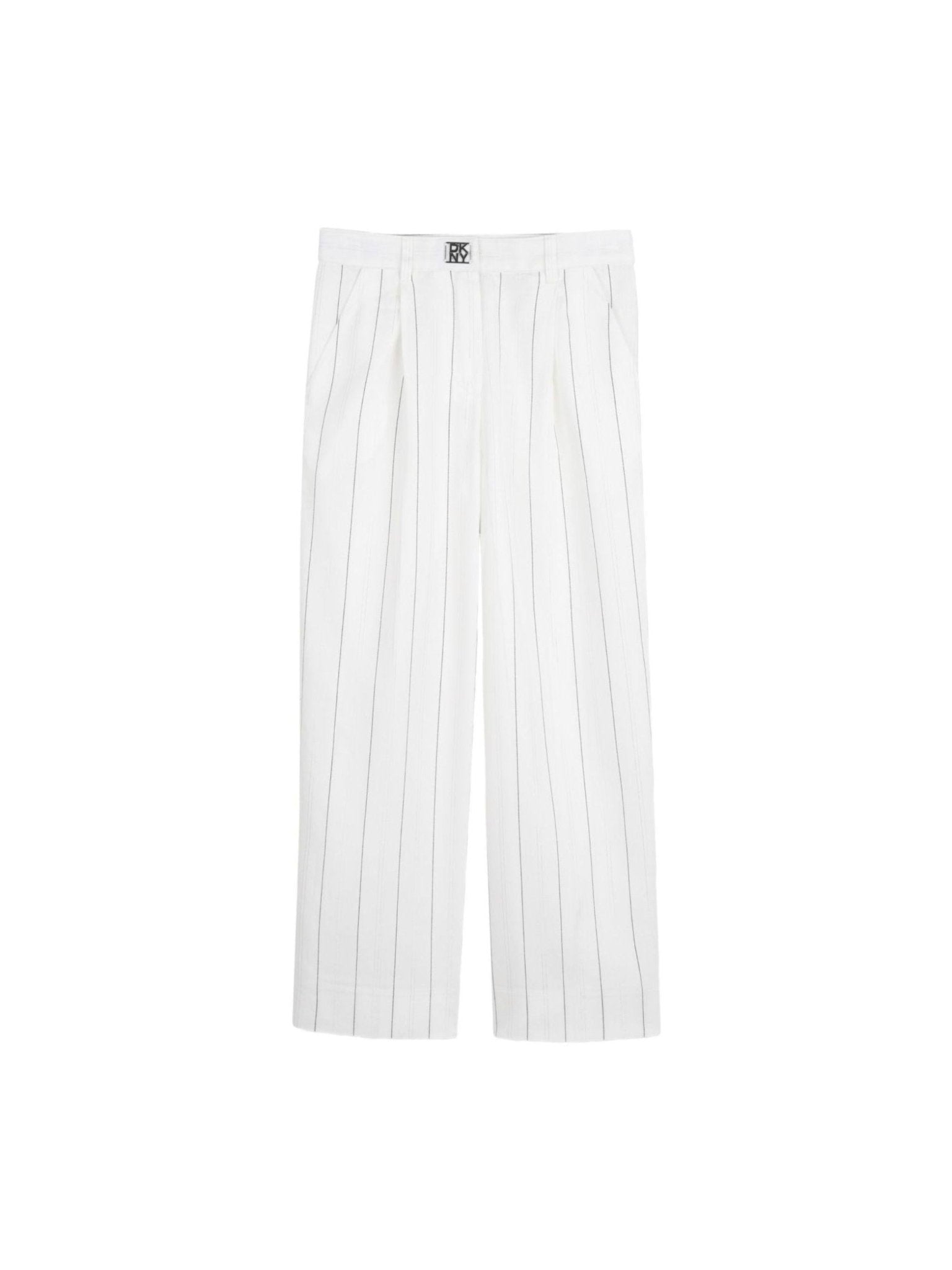 Pantaloni per bambina DKNY Kids bianchi con design gessato - Rubino Kids