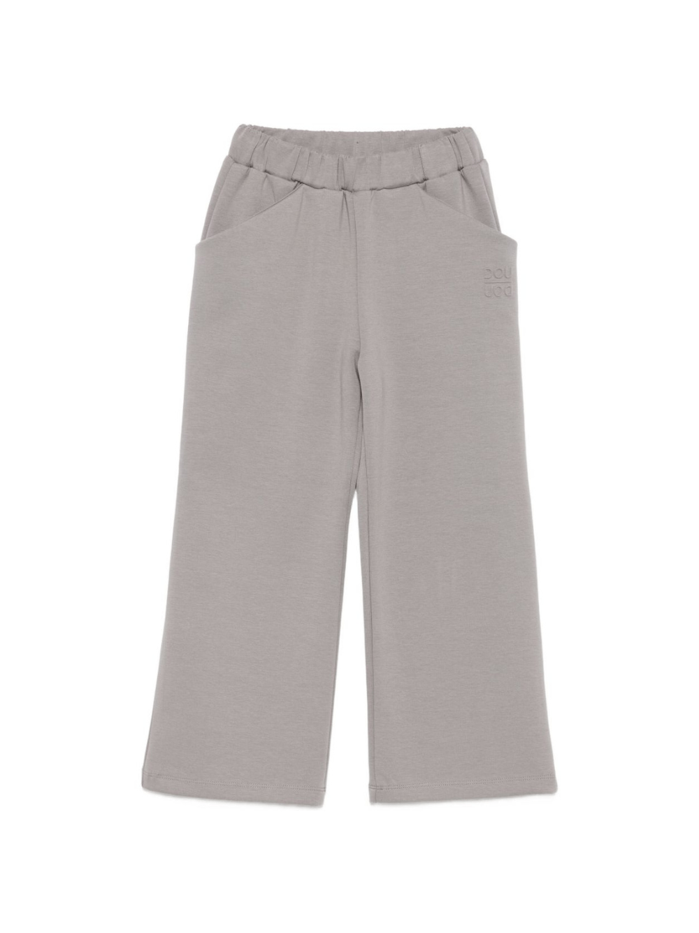 Pantaloni per bambina Douuod Kids grigi con logo goffrato - Rubino Kids